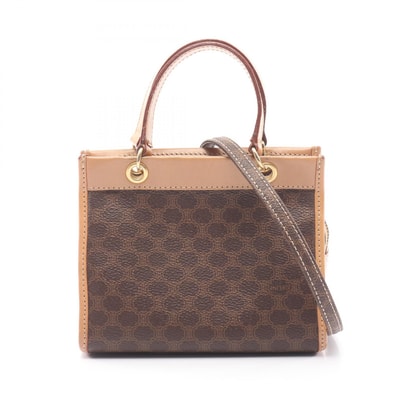 セリーヌ CELINE マカダム 2WAY ハンドバッグ バッグ PVCコーティングキャンバス レザー レディース ブラウン系 / ベージュ系 【中古】