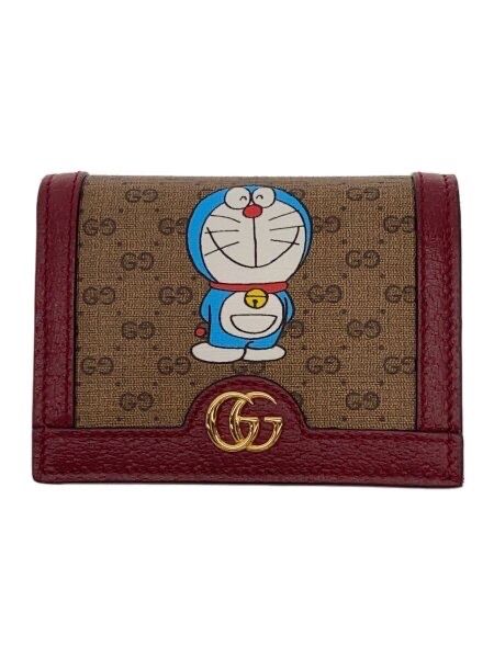 GUCCI x Doraemon GG Supreme Canvas Mini Wallet "Beige/Ebony/Cherry Red"