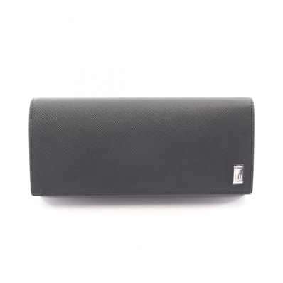 ダンヒル Dunhill PLAIN プレーン 二つ折り長財布 財布 レザー メンズ ブラック系 DU22R2P12PS001R 【新品】