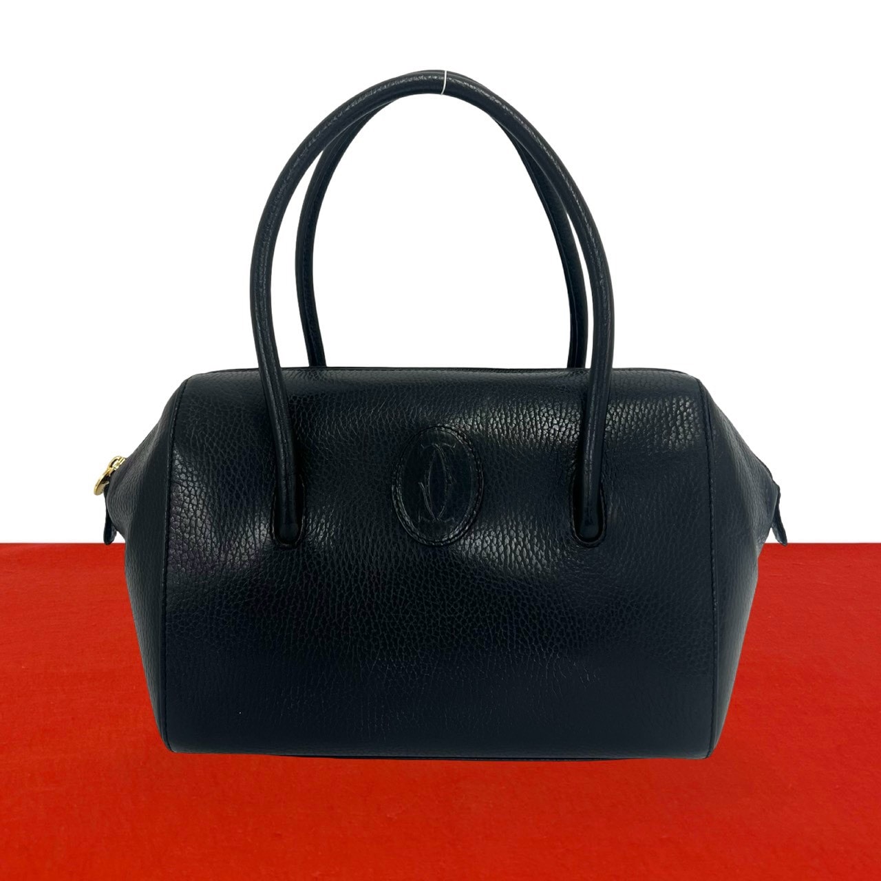 CARTIER カルティエ マストライン ロゴ レザー ハンドバッグ ブラック
39823