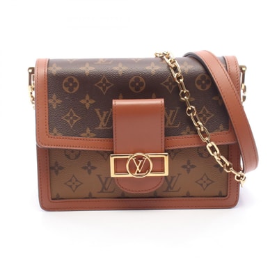 ルイ・ヴィトン LOUIS VUITTON ドーフィーヌMM ショルダーバッグ バッグ PVCコーティングキャンバス レザー モノグラム・リバース ベージュ レディース ブラウン系 / ベージュ系 M45958 【中古】