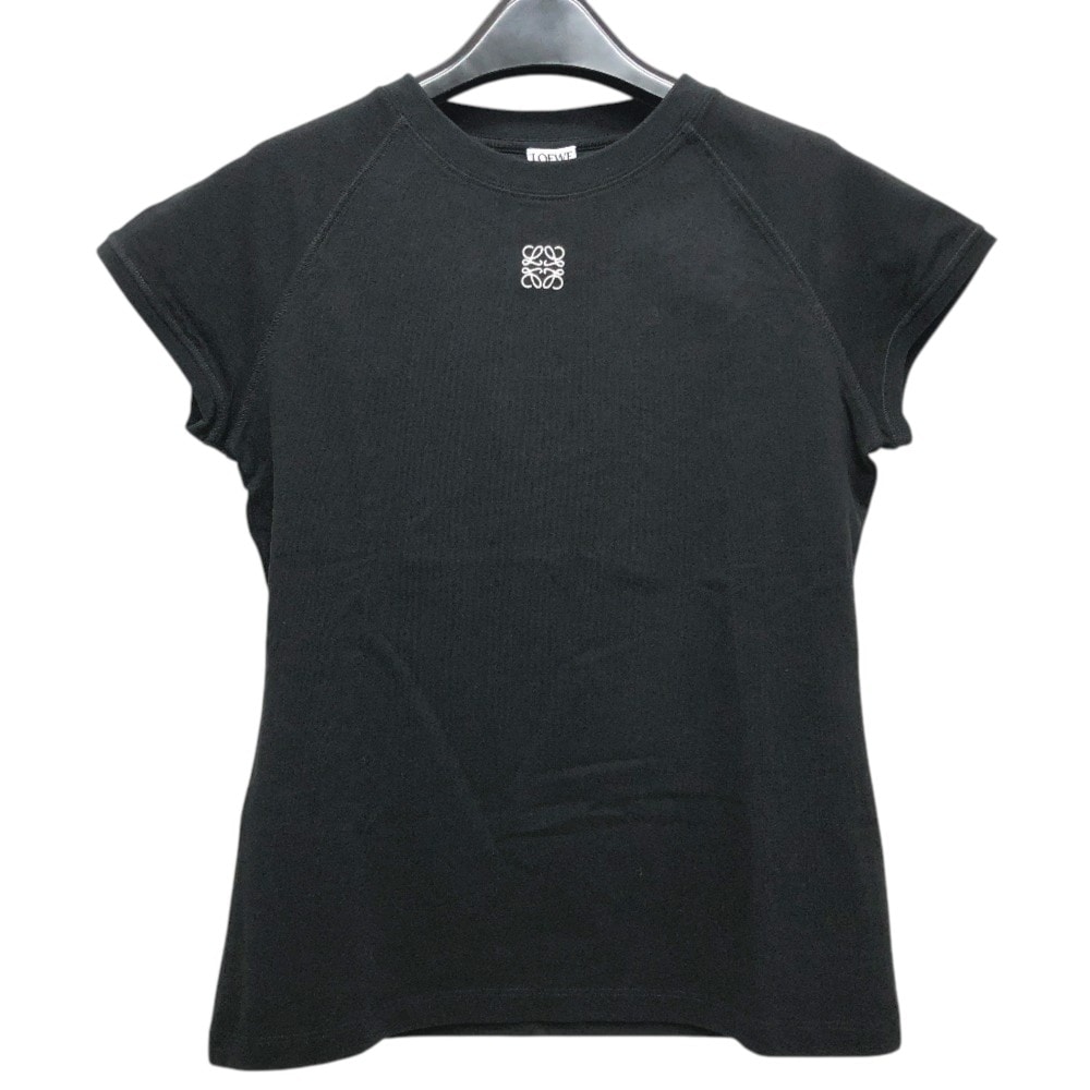 ロエベ LOEWE アナグラム スモールフィット S359Y22XA7 アパレル ロゴ クルーネック トップス カットソー 刺繍 半袖Tシャツ コットン ブラック 未使用