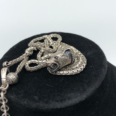 GUCCI Anger Forest Necklace Wolf Head "Siliver