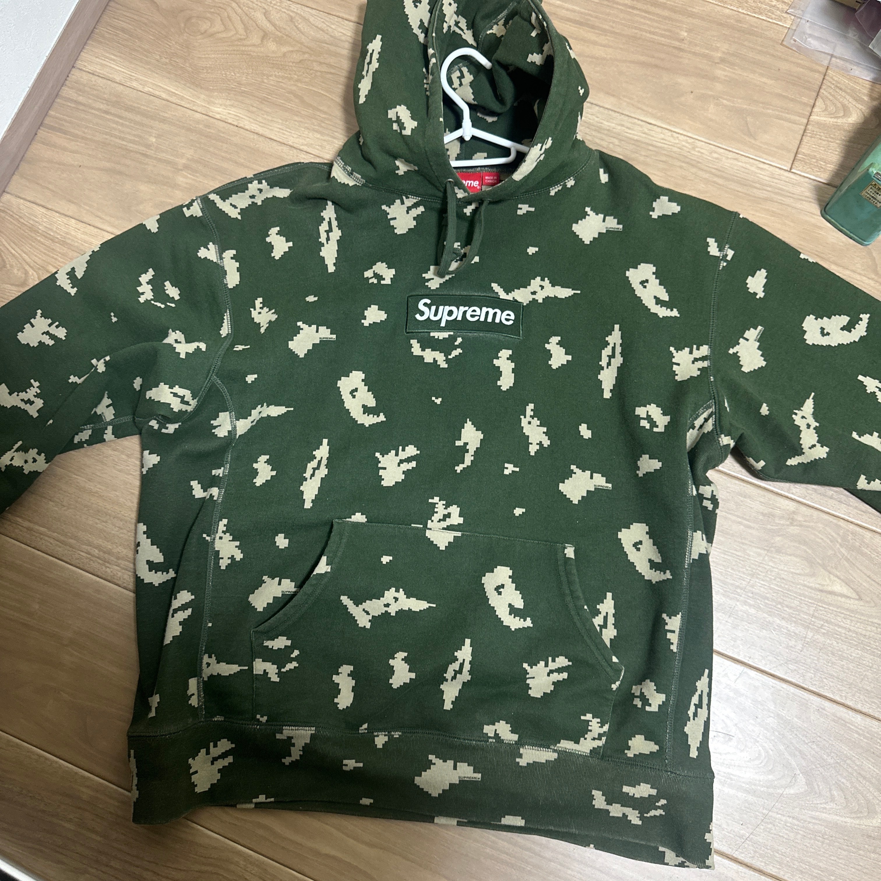 Supreme Box Logo Hooded Sweatshirt "Olive Russian Camo" (21FW)
