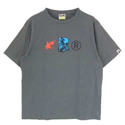 A BATHING APE アベイシングエイプ Tシャツ Bapesta Tee ベイプスタ 半袖 Tシャツ カットソー グレー系 L【中古】