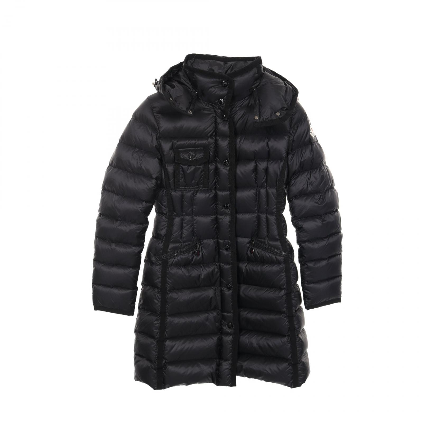 モンクレール MONCLER HERMINE ダウンジャケット 衣料品 アウター ナイロン レディース ブラック系 【中古】