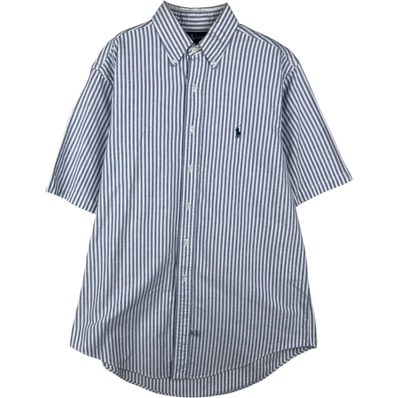 古着 ラルフローレン Ralph Lauren 半袖 ボタンダウン ストライプシャツ メンズL相当/eaa643963