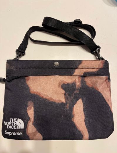 Supreme x The North Face Bleached Denim Print Shoulder Bag "Black"
