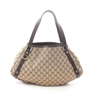 グッチ GUCCI アビー GGキャンバス ショルダーバッグ バッグ キャンバス レザー レディース ベージュ系 / ブラウン系 130736 【中古】