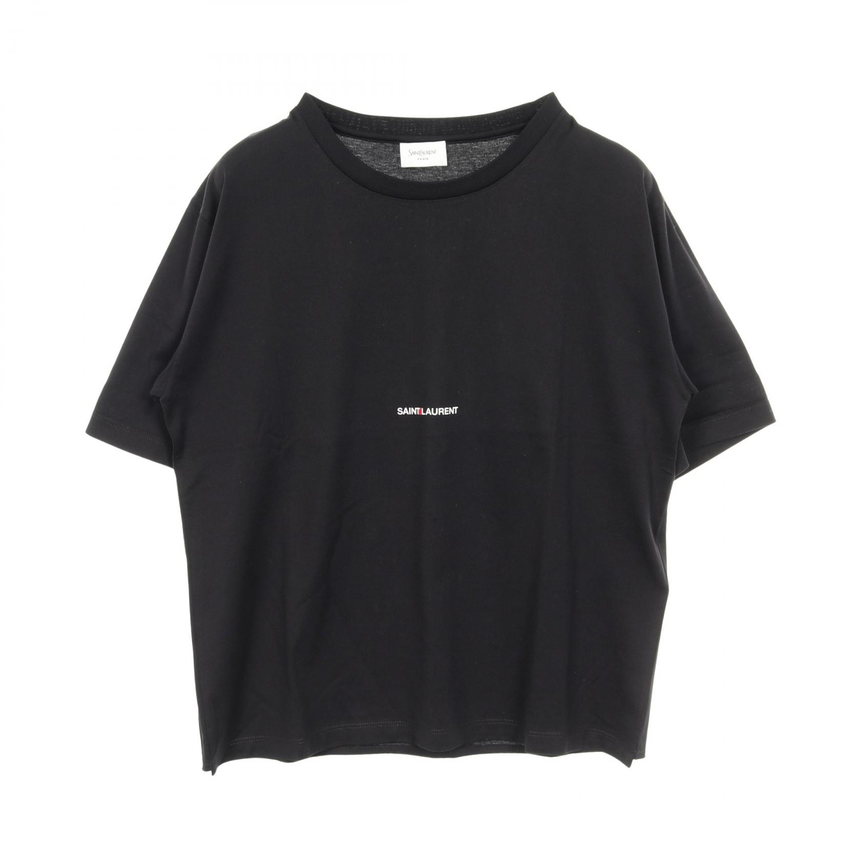 サンローランパリ SAINT LAURENT PARIS ミニロゴ カットソー 衣料品 トップス コットン レディース ブラック系 460876YB2DQ1000M 【新品】
