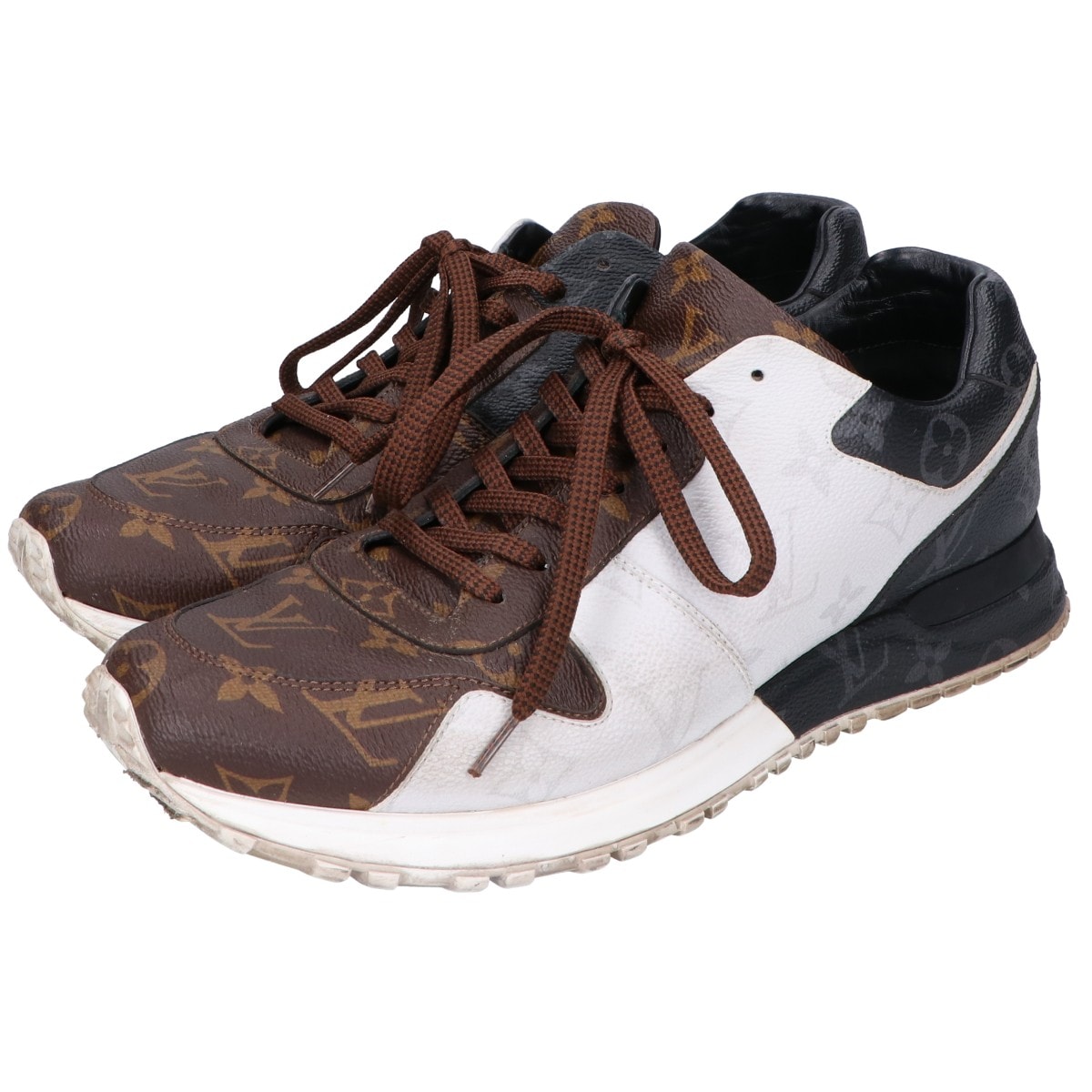 ルイヴィトン 18年製 ブラック×ホワイト モノグラム ランアウェイスニーカー 7 1/2