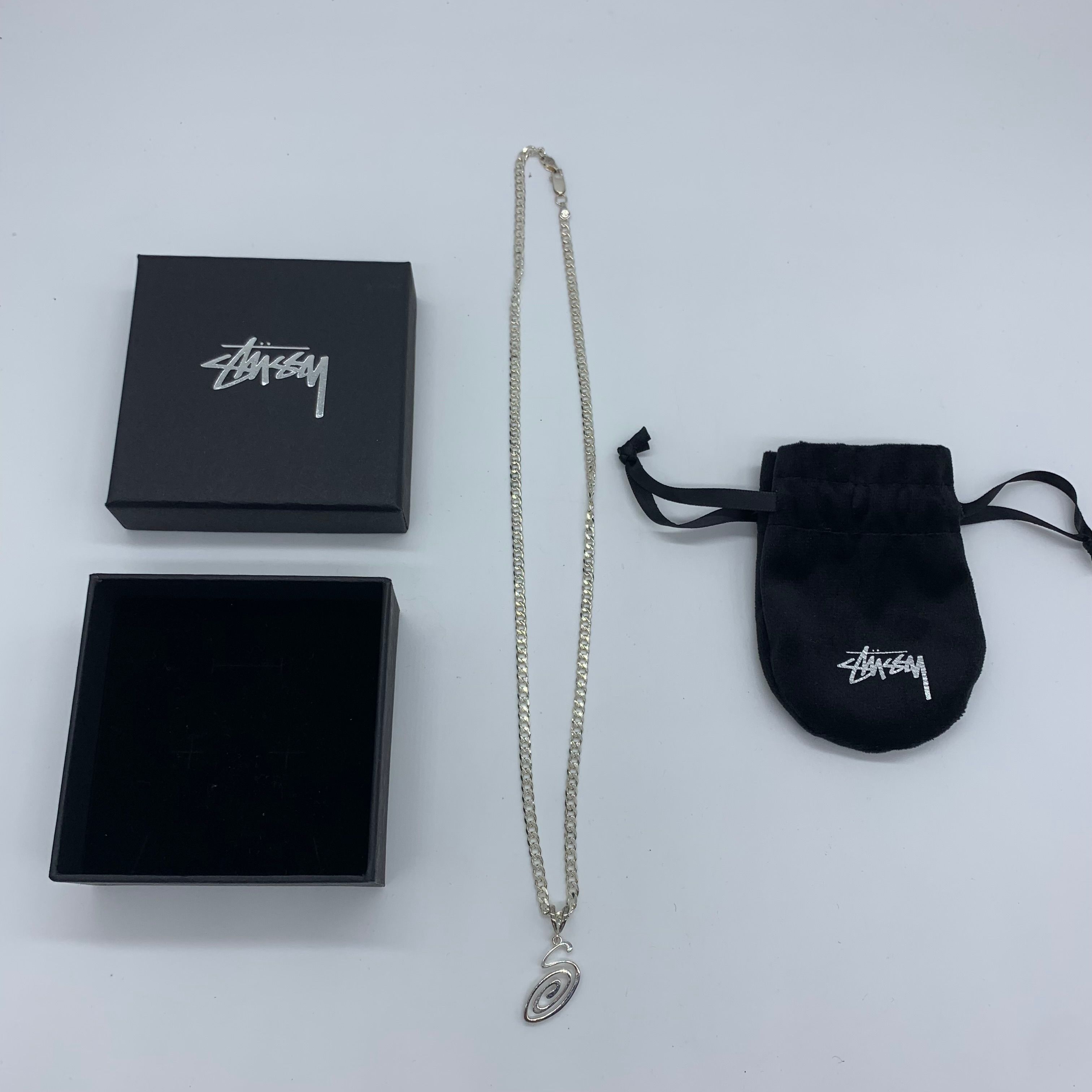 Stussy Spring 24 Jewelry Swirly S Chain Necklace "Sterling Silver"