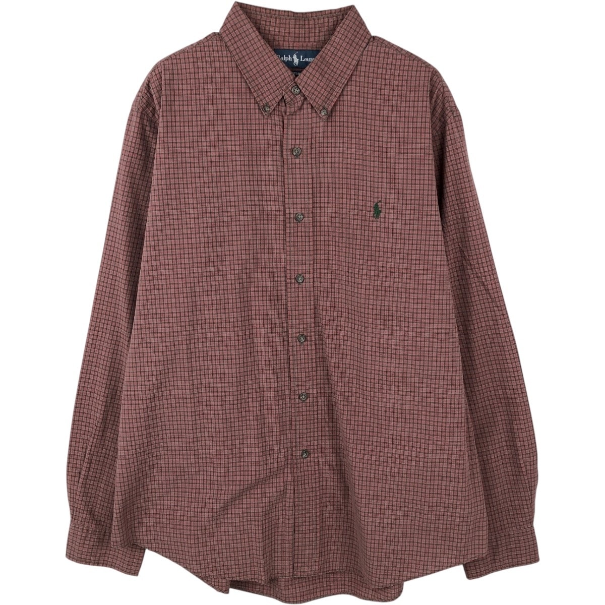 古着 ラルフローレン Ralph Lauren CUSTOM FIT 長袖 ボタンダウンチェックシャツ メンズXL相当/eaa662085