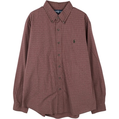 古着 ラルフローレン Ralph Lauren CUSTOM FIT 長袖 ボタンダウンチェックシャツ メンズXL相当/eaa662085