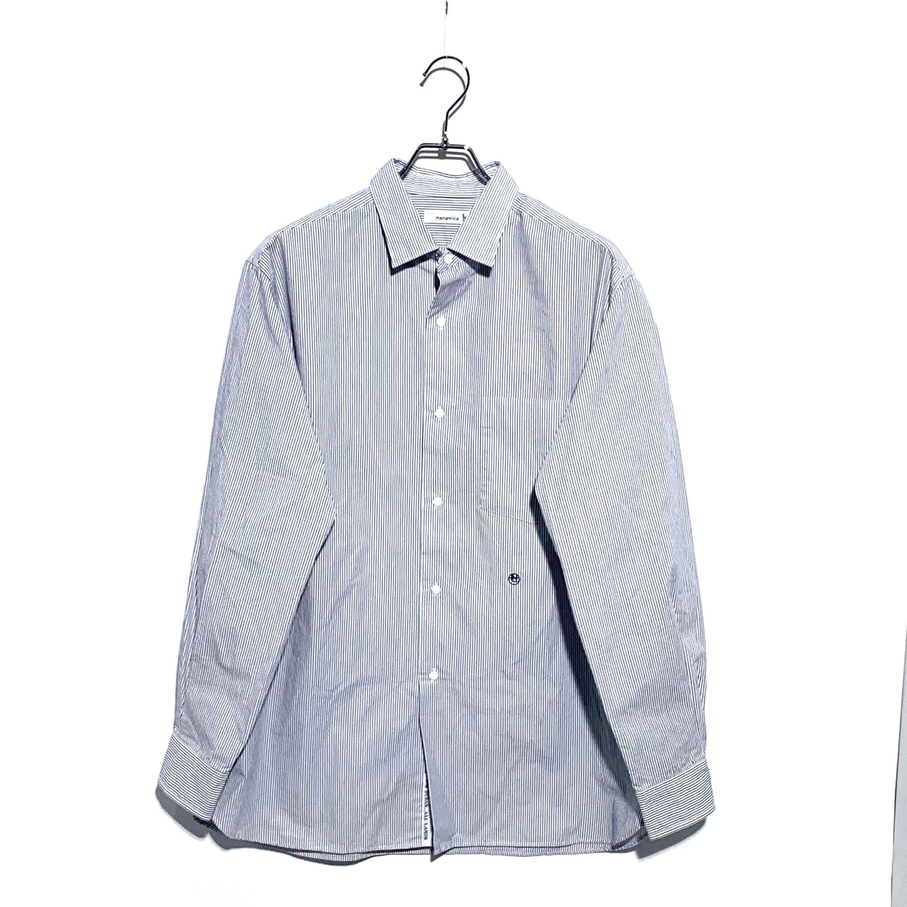 nanamica Regular Collar Stripe Wind Shirt "Navy"