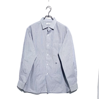 nanamica Regular Collar Stripe Wind Shirt "Navy"