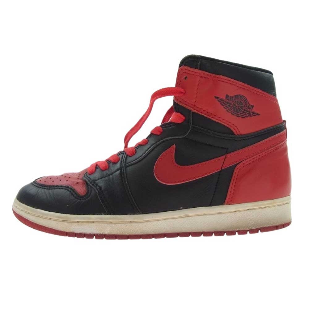 NIKE AIR JORDAN ナイキ ジョーダン スニーカー 130207-061 【観賞用】 94年復刻 AIR JORDAN 1 HIGH BRED AJ1 エアジョーダン ハイ ブレッド スニーカー レッド系/ブラック系 25.5cm【中古】