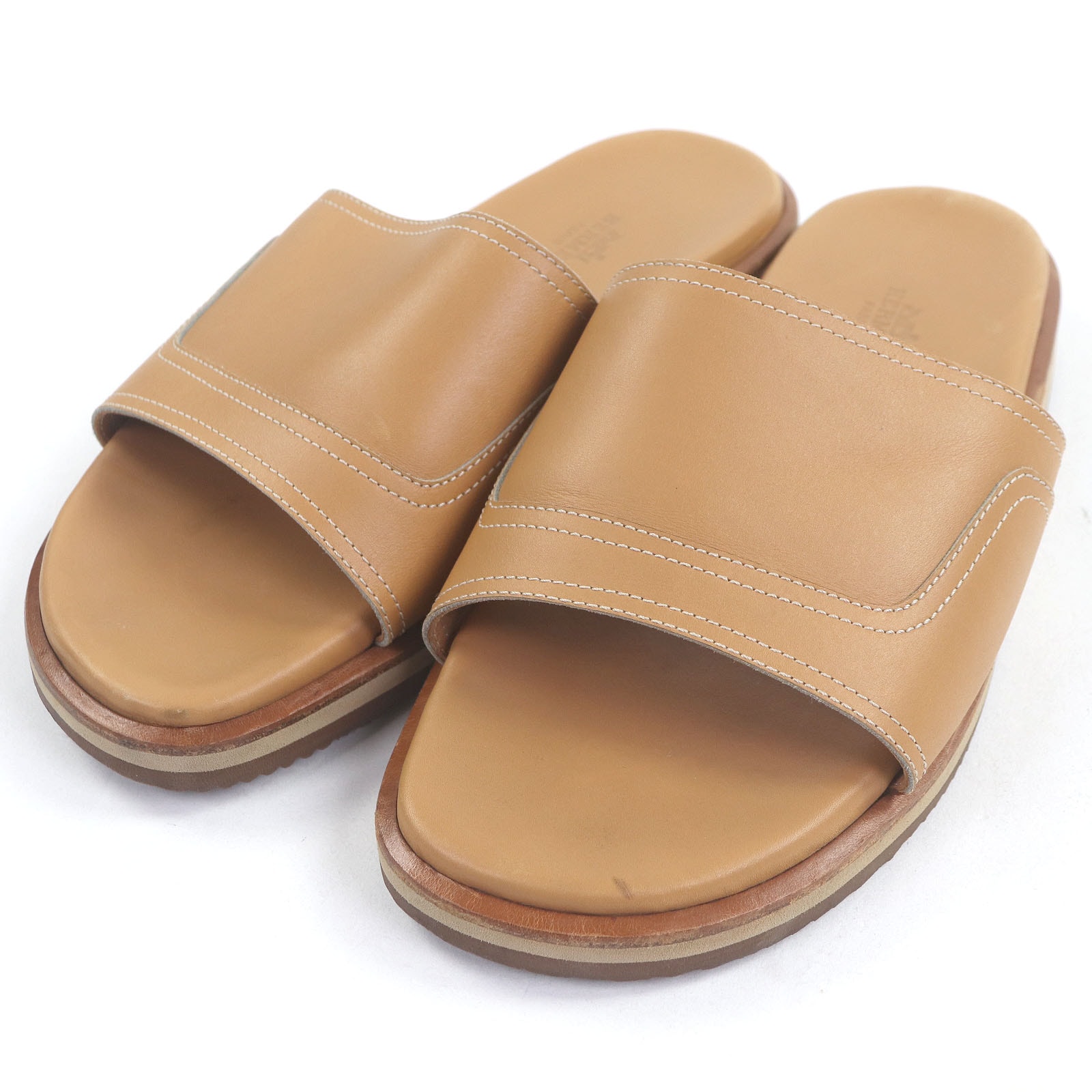 良品 エルメス サンダル ベージュ メンズ 41