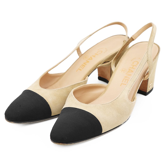 やや傷や汚れあり】CHANEL シャネル スリングバックパンプス G31318