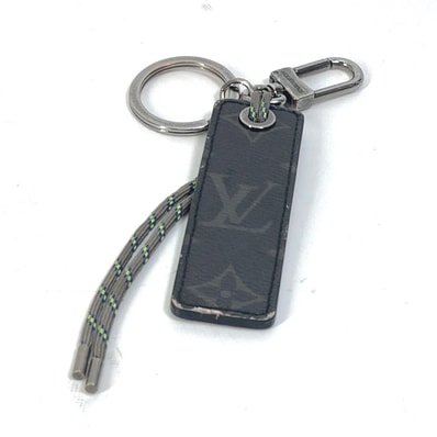 ルイヴィトン LOUIS VUITTON ポルトクレ タグ モノグラム・フルオ MP0929 モノグラムエクリプスグレーズ バッグチャーム キーホルダー コーティングキャンバス グレー系