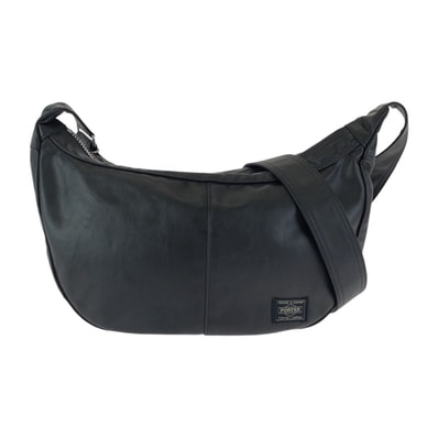 美品 PORTER ポーター FREE STYLE ブラック 黒 シルバー金具 コーティングキャンバス ショルダーバッグ メッセンジャーバッグ 602263 【中古】