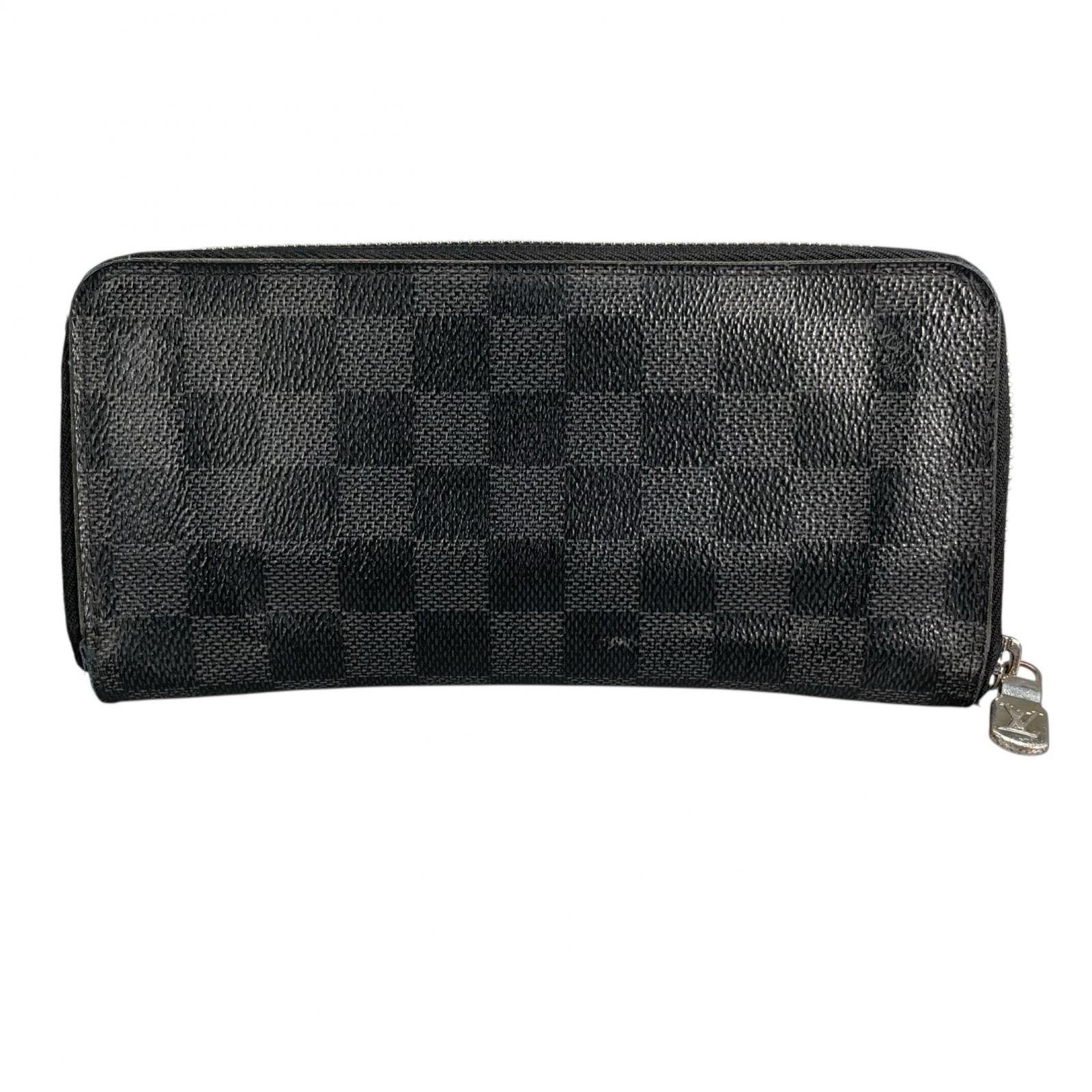 LOUIS VUITTON ルイ・ヴィトン ジッピーウォレット・ヴェティカル N63095 長財布 ダミエキャンバス ブラック メンズ【中古】