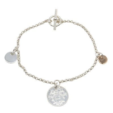 エルメス HERMES エクスリブリス PMブレスレット ブレスレット アクセサリー シルバー925 K18PG(ピンクゴールド) レディース シルバー系 / ゴールド系 【中古】