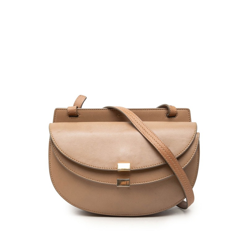 クロエ ジョージア 斜め掛け ショルダーバッグ ブラウン レザー レディース Chloe 【中古】