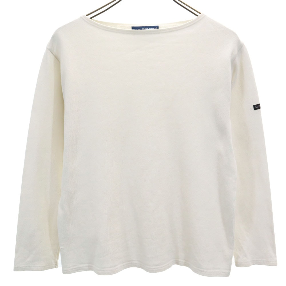 SAINT JAMES セントジェームス フランス製 長袖 ボートネック バスクシャツ XS 白 ロンT