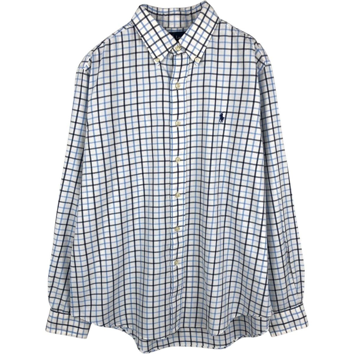 古着 ラルフローレン Ralph Lauren CUSTOM FIT 長袖 ボタンダウンチェックシャツ メンズL相当/eaa678030