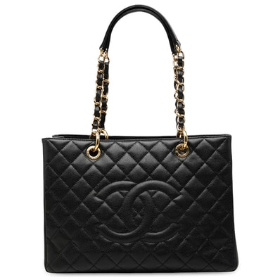 シャネル マトラッセ ココマーク ハンドバッグ トートバッグ ブラック キャビアスキン レディース CHANEL 【中古】