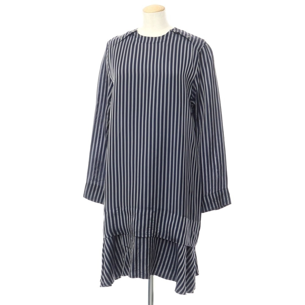 【中古】トーガ TOGA キュプラ ストライプ ワンピース ネイビーxグレー【サイズ38】【レディース】