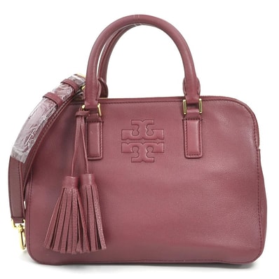 トリーバーチ Tory Burch ハンドバッグ ショルダーバッグ レザー ワインレッド レディース【中古】 h31493a