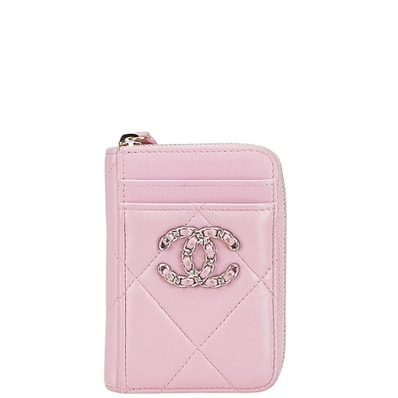 シャネル マトラッセ シャネル19 ココマーク コインケース AP2701 ピンク ラムスキン レディース CHANEL 【中古】
