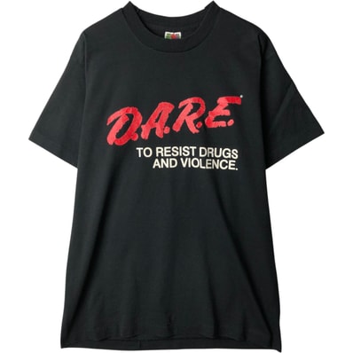 古着 90年代 フルーツオブザルーム FRUIT OF THE LOOM BEST D.A.R.E. 薬物乱用防止教育 プリントTシャツ USA製 メンズL相当 ヴィンテージ/eaa636652