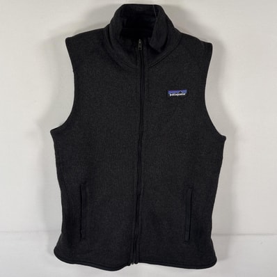 古着 パタゴニア patagonia ベスト ベターセーター フルジップ ワンポイントロゴ アウトドア XS ブラック レディース