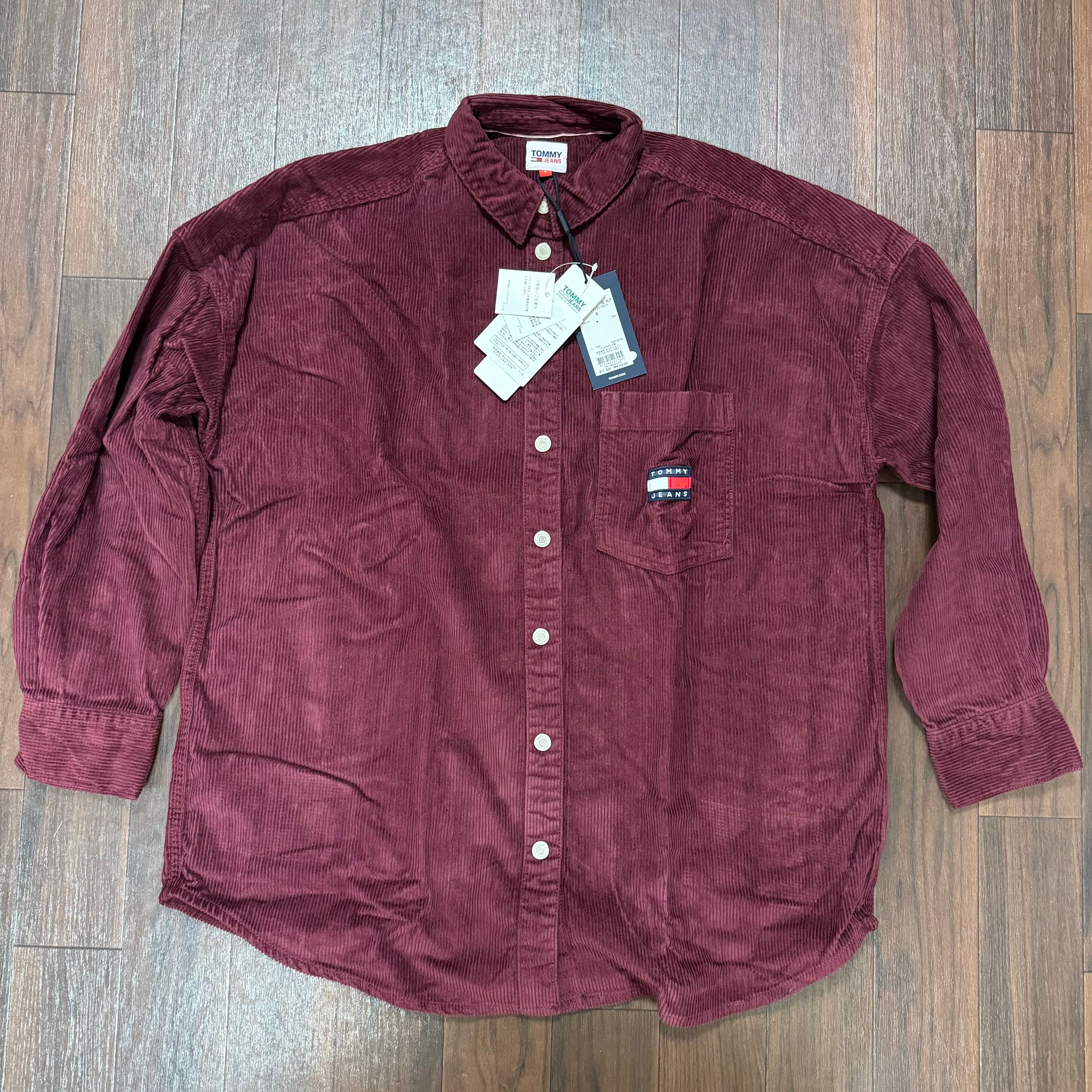 Tommy Jeans コーデュロイ オーバーシャツ バーガンディ S 新品 タグ付き DW14446000