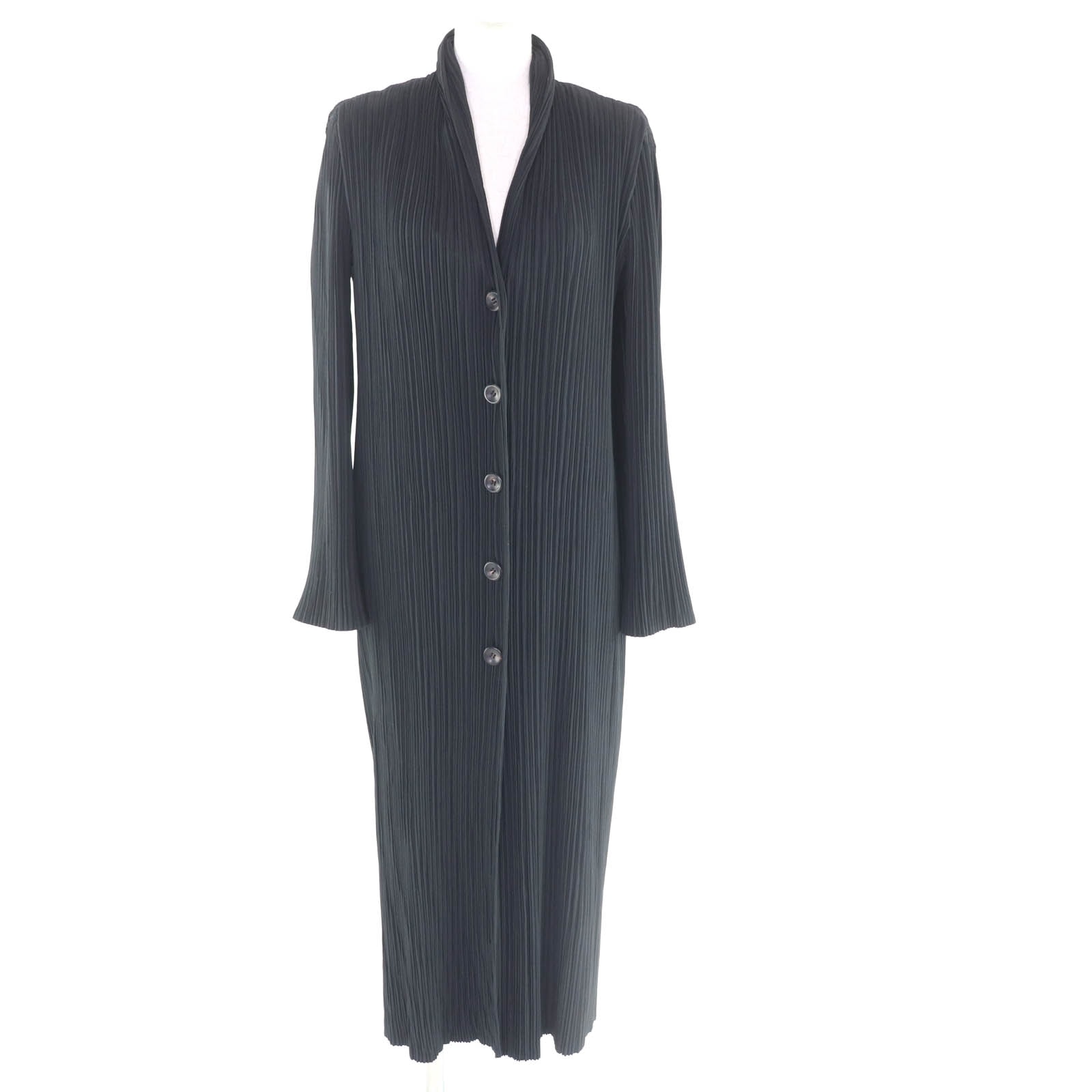 極美品 イッセイミヤケ コート ブラック レディース L IM82-FA901