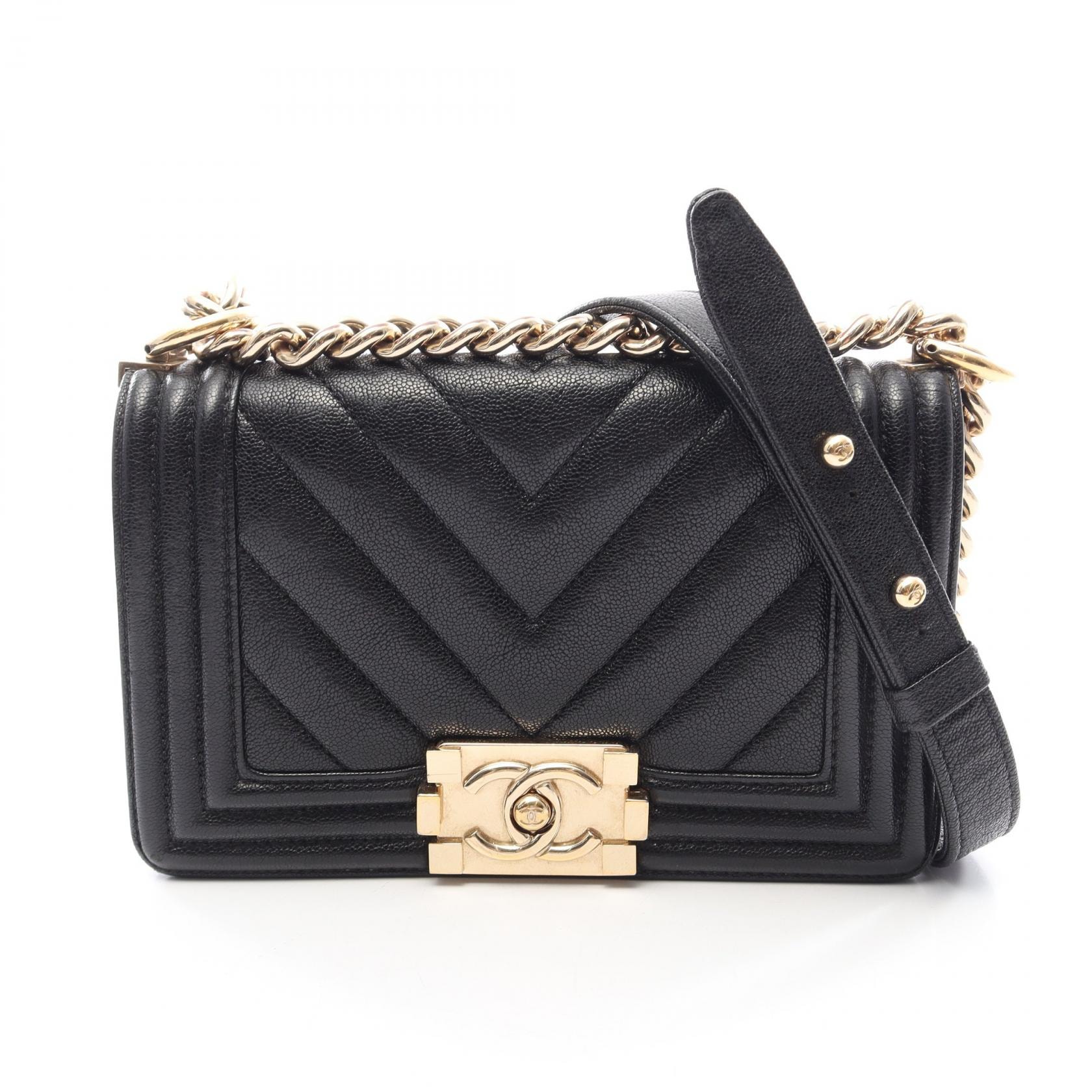 シャネル CHANEL ボーイシャネル スモール ショルダーバッグ バッグ キャビアスキン(グレインドカーフ) レディース ブラック系 A67085 【中古】