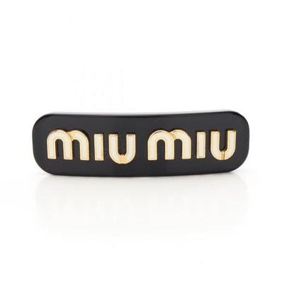 ミュウ ミュウ Miu Miu バレッタ アクセサリー GP(ゴールドメッキ) プラスチック レディース ブラック系 / ホワイト系 / ゴールド系 5IF0712F72F0967 【新品】