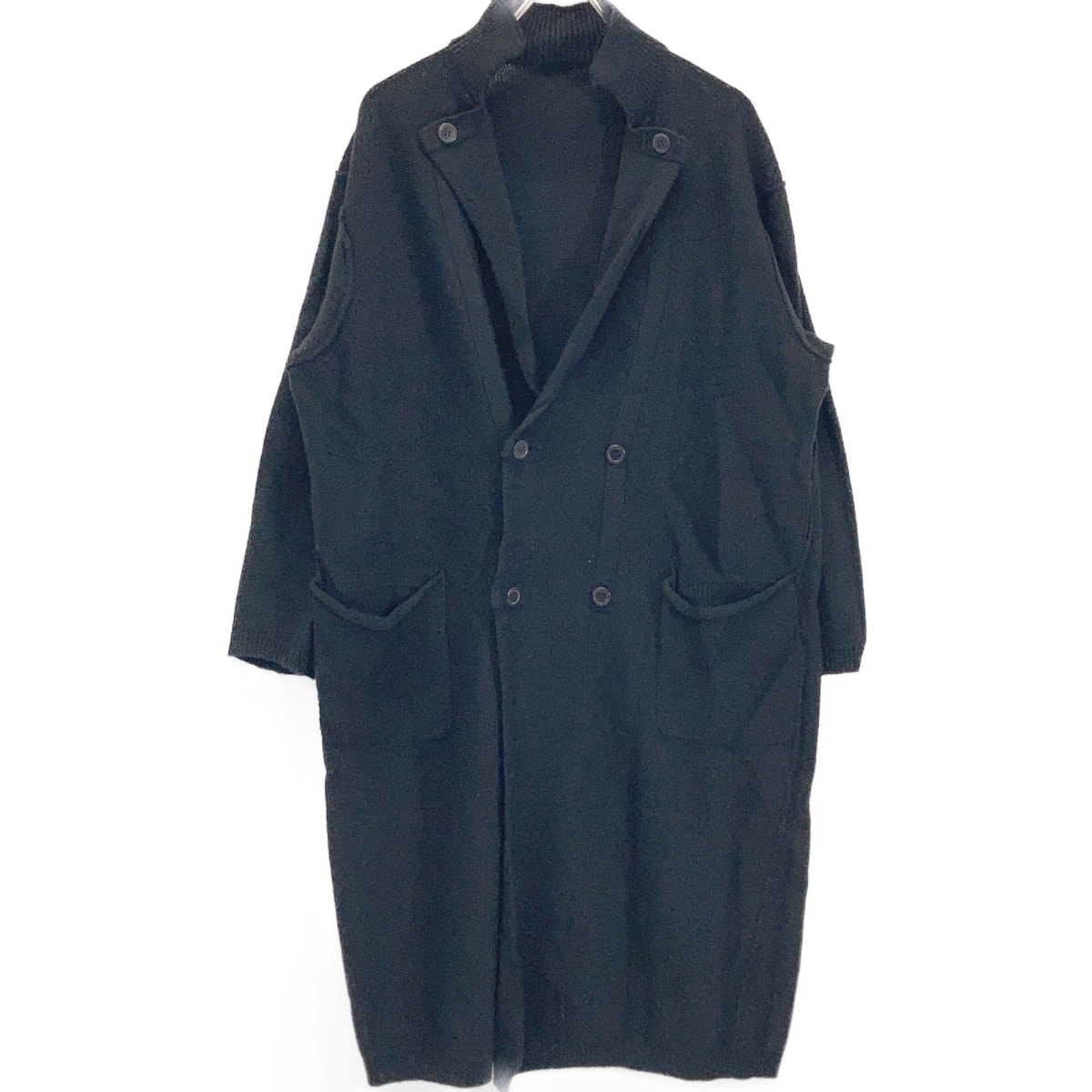 ヨウジヤマモトプールオム 20AW HR-K97-475 ブラック アルパカ混 ニットロングコート 3