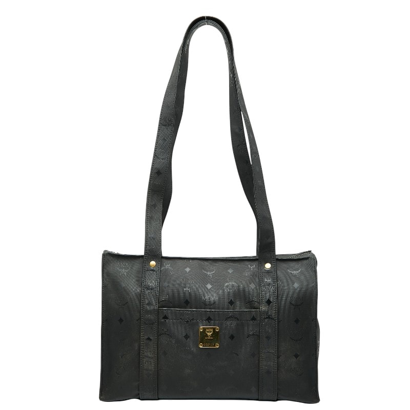 エム シー エム ヴィセトス モノグラム ハンドバッグ トートバッグ ブラック PVC レディース MCM 【中古】