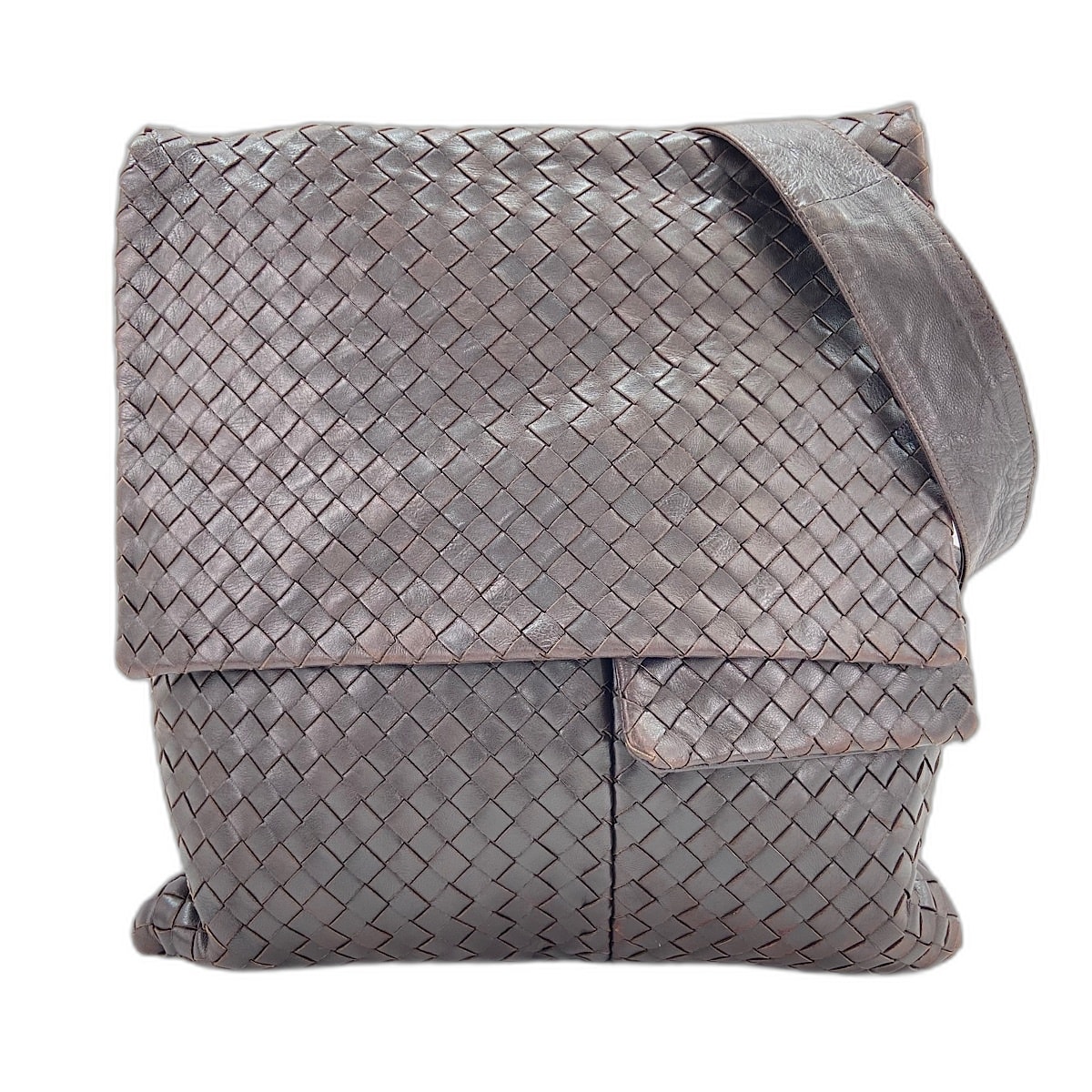 ボッテガヴェネタ BOTTEGAVENETA イントレチャート ショルダーバッグ レザー【中古】
