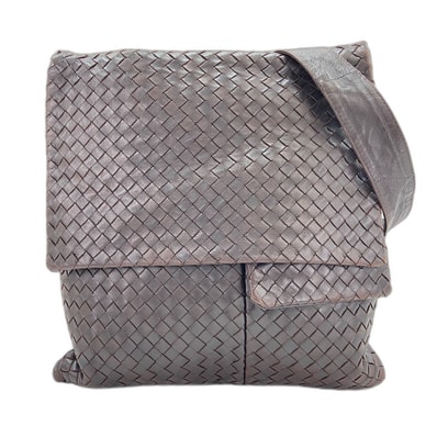 ボッテガヴェネタ BOTTEGAVENETA イントレチャート ショルダーバッグ レザー【中古】