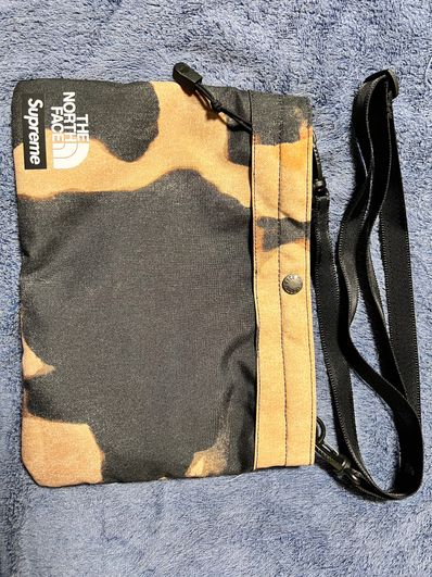 Supreme x The North Face Bleached Denim Print Shoulder Bag "Black"