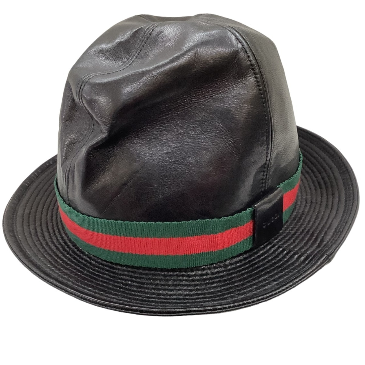 ♪♪GUCCI グッチ ハット 帽子 シェリーライン 本革 レザー ブラック