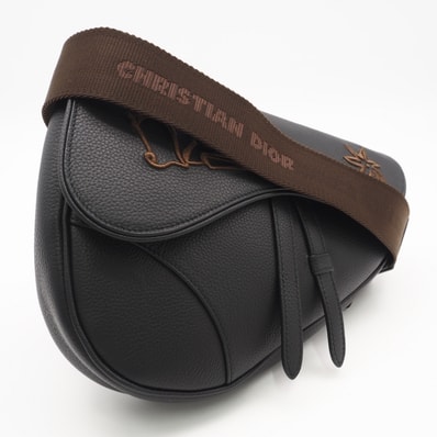 美品 Christian Dior クリスチャンディオール レザー CACTUS JACK DIOR サドルバッグ 1ADPO093SOT ボディバッグ ブラック レザー レディース