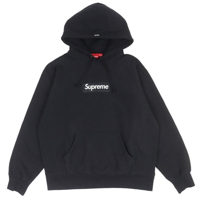 良品 シュプリーム ボックスロゴ フーディー パーカー ブラック メンズ S