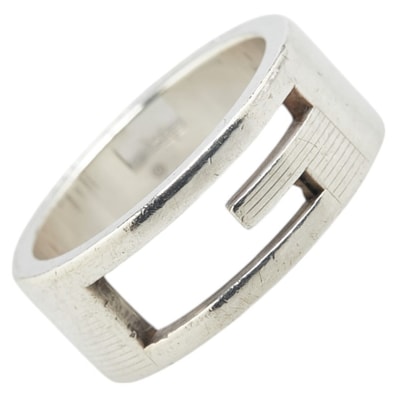 グッチ ブランデッドG リング 指輪 #14 SV925 シルバー レディース GUCCI 【中古】