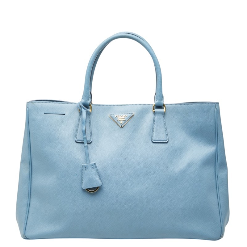 プラダ 三角ロゴプレート トートバッグ BN1844 ライトブルー サフィアーノレザー レディース PRADA 【中古】